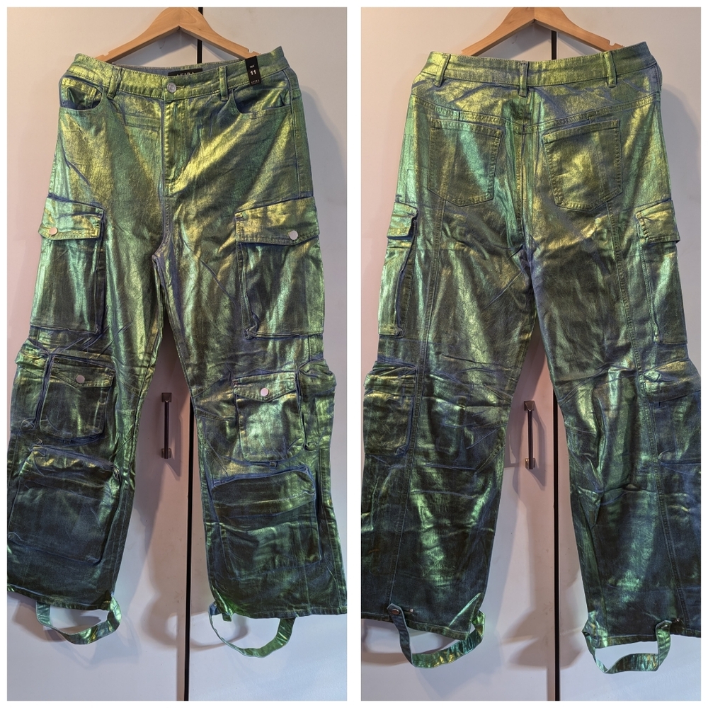 NWT holographic Y2K mallgoth pants